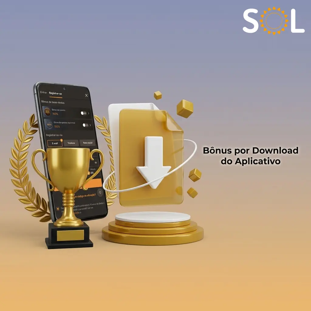 Bônus exclusivo por download do aplicativo SOL Casino para Android e iOS com giros grátis e bônus de saldo