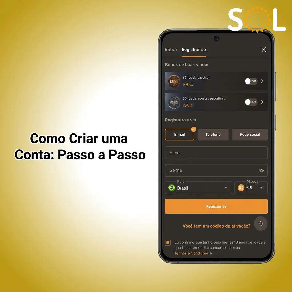 Guia passo a passo para criar conta no SOL Casino pelo celular em menos de dois minutos